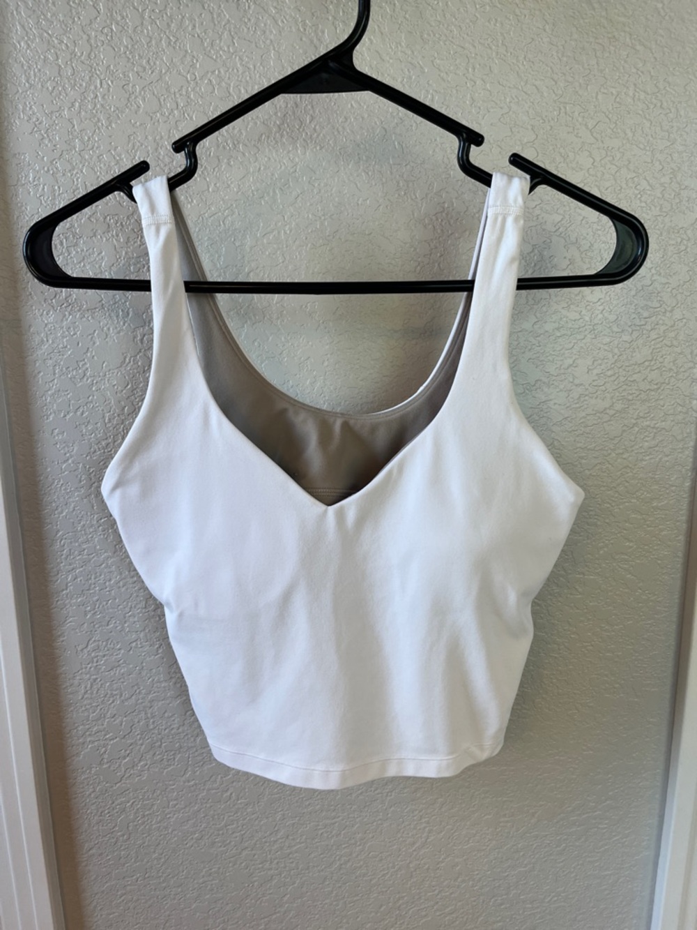 Lululemon white crop tank top size 8